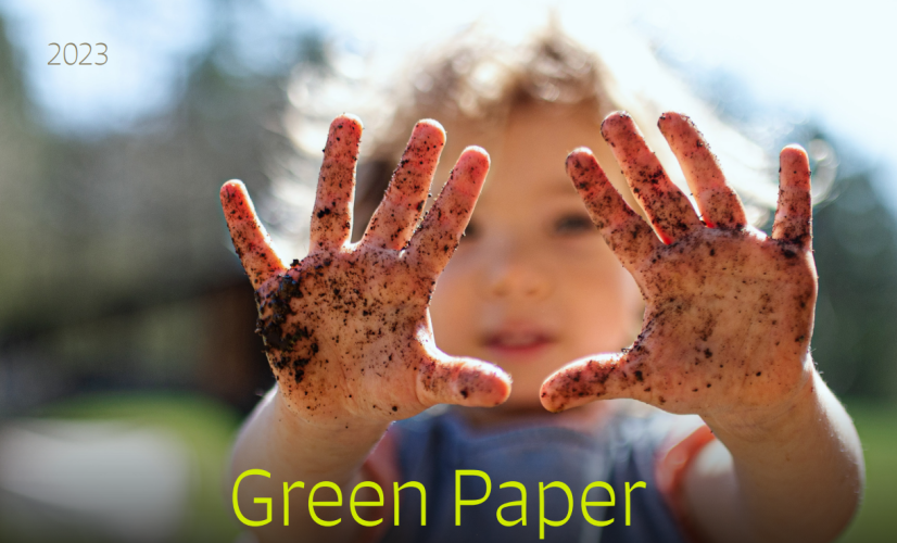Green paper banner